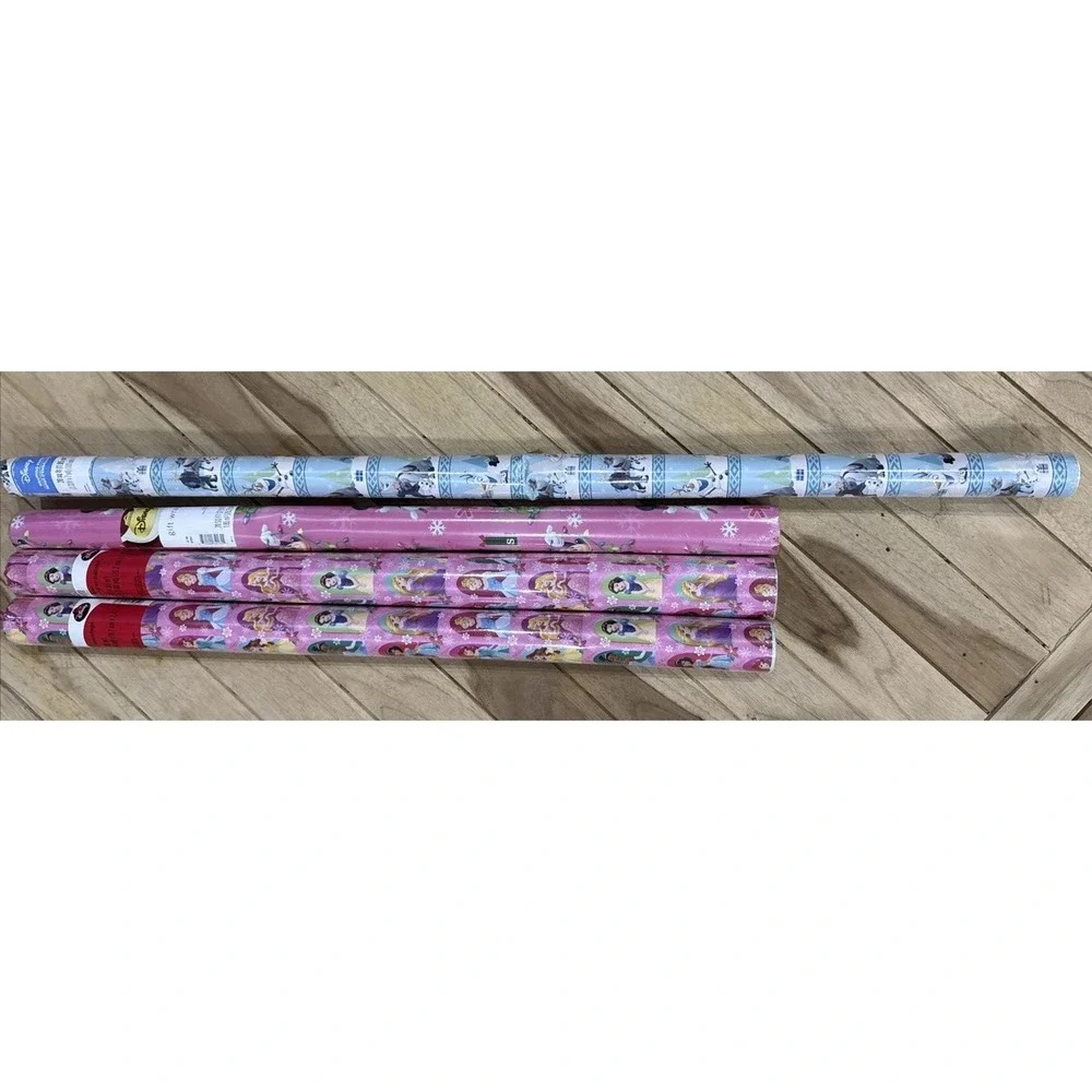 Disney Princess Frozen II Wrapping Paper 4 Roll Lot 80 Sq Ft Factory Sealed